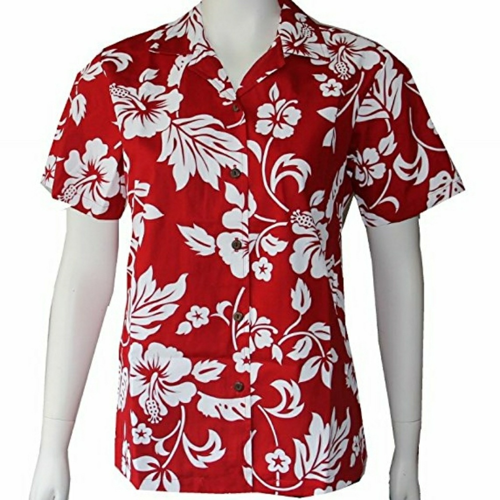 Authentic Alohawears  Red Hibiscus  Shirt